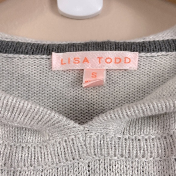 Lisa Todd Lightweight  Cotton Hoodie Sweater – Grey with Pink Trim - Picture 3 of 8